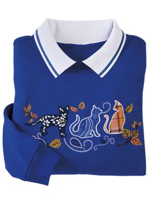 petite sweatshirts with collars