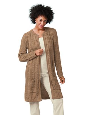 cable long cardigan