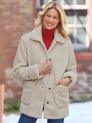 button front fleece cardigan