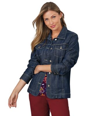 maroon denim jacket womens