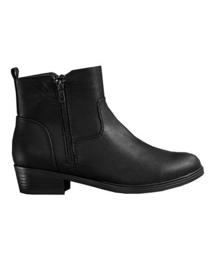 leather look ankle boots