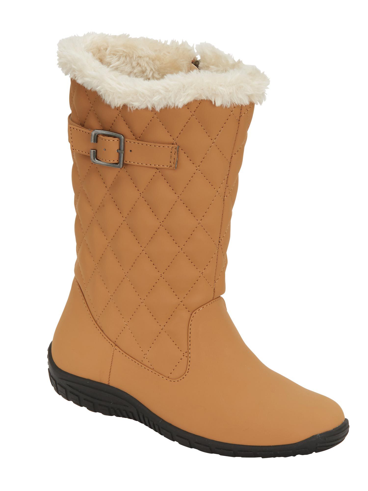 Details about   Womens Ladies Fashion Quilted Rabbit  Fur Trim Knee High Comfy Boots Shoes BGHE 
