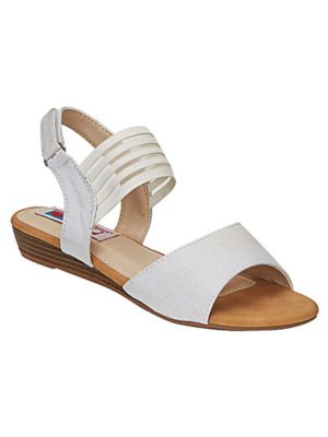 elastic strap wedge sandals