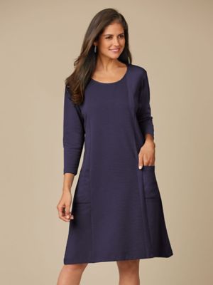 a line shift dress with sleeves