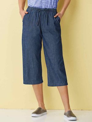 lightweight jean capris