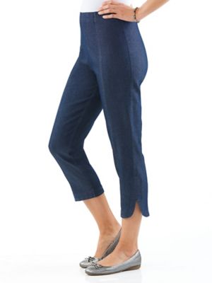 women's elastic waist capris