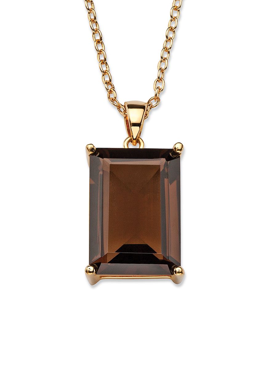 CS-DB Pendants 0.6 ct Square-Cut Smoky Quartz Silver Necklaces CS-DB Pendants 0.6 ct Square-Cut Smoky Quartz Silver Necklaces