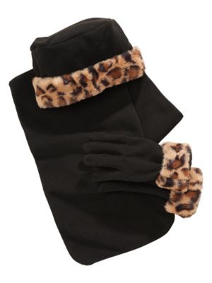 brown hat scarf and gloves set