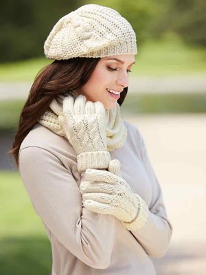 knit hat and glove set