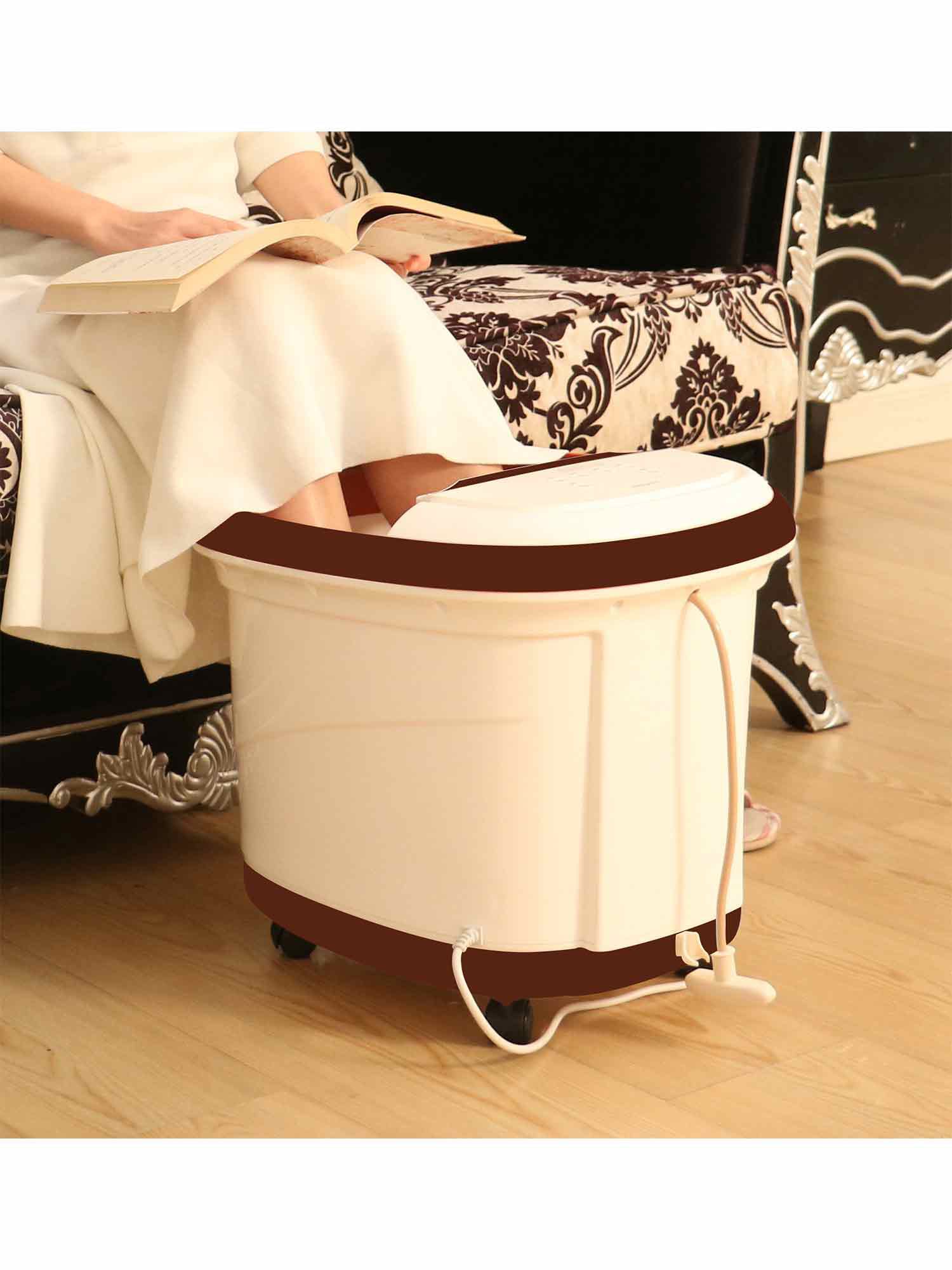 Carepeutic Touch Screen Oxy Energized Water Jet Foot And Leg Spa Bath Massager Brown White