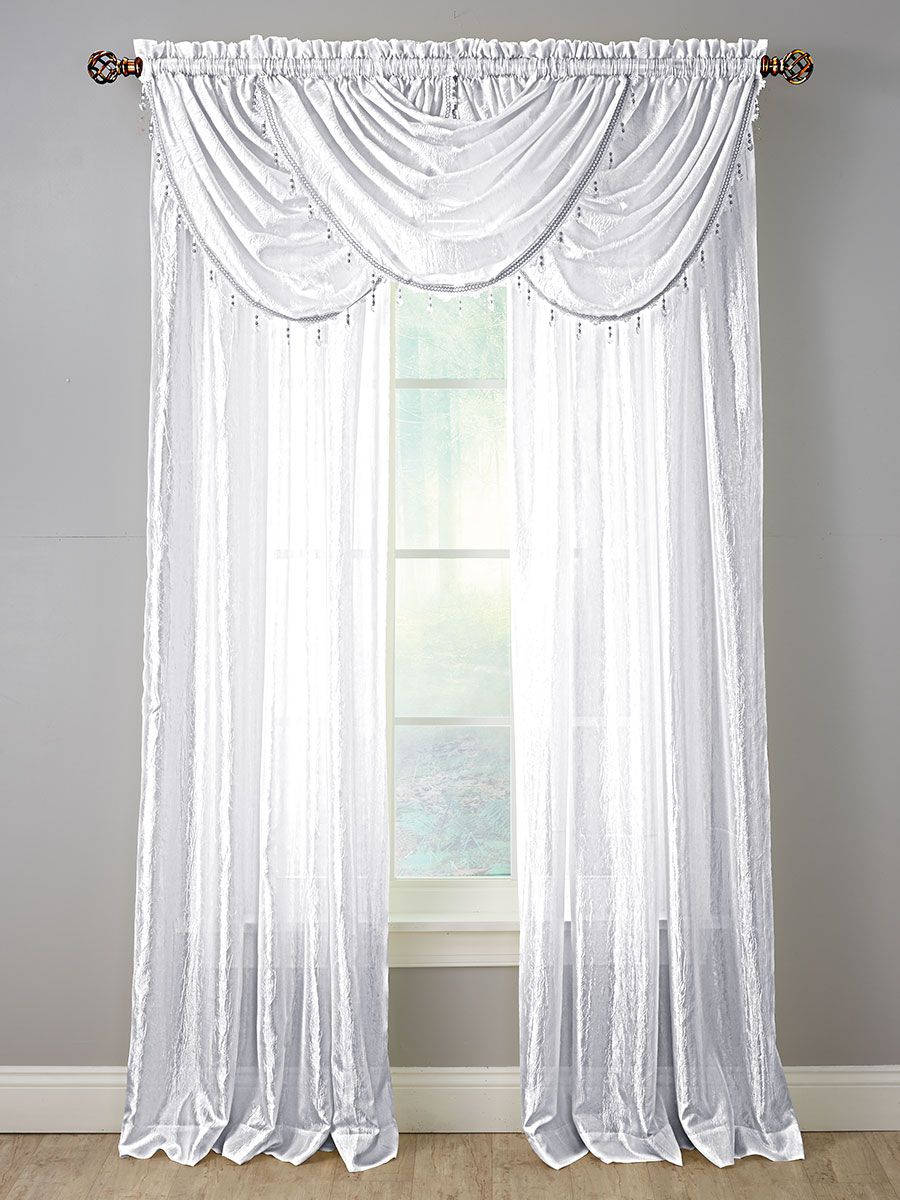 Haband Whisper Crushed Satin Window Curtains Waterfall Window