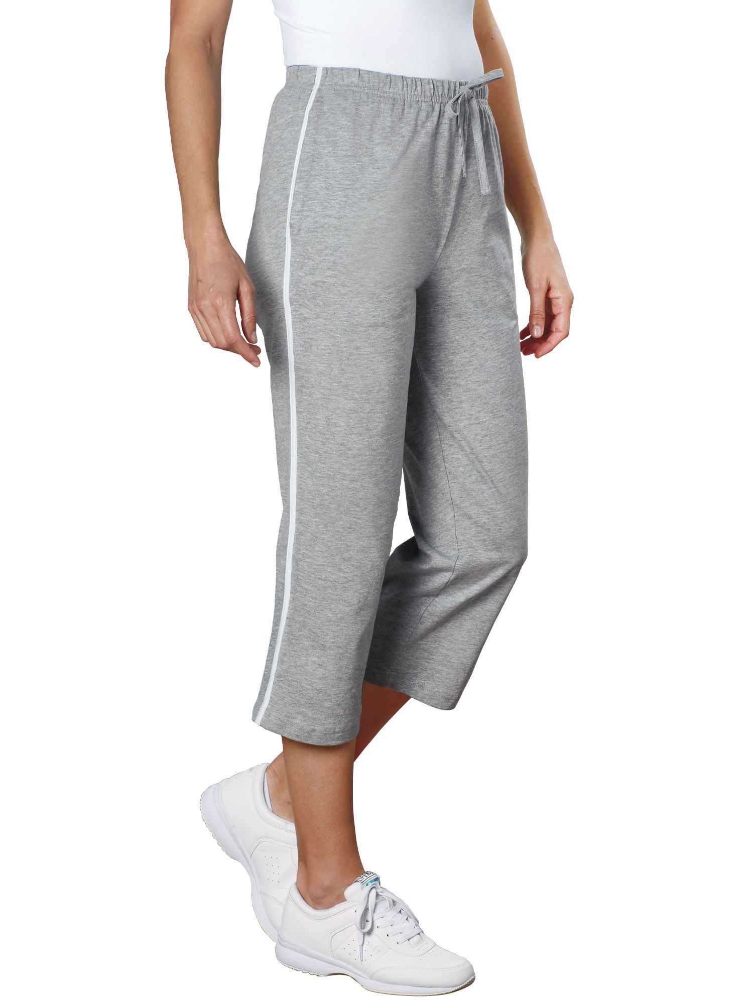 Haband Women’s Side Stripe Knit Capris