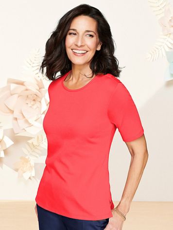 Essential Jewel Neck Short Sleeve Tee - Image 1 of 18
