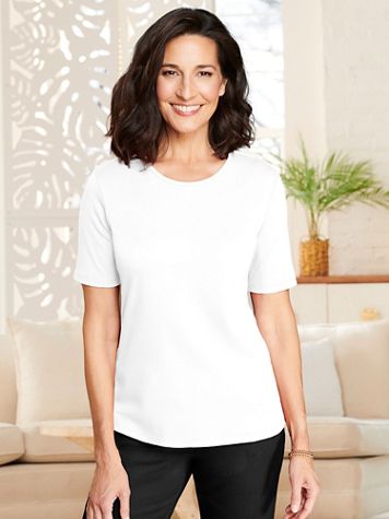 Essential Jewel Neck Short Sleeve Tee