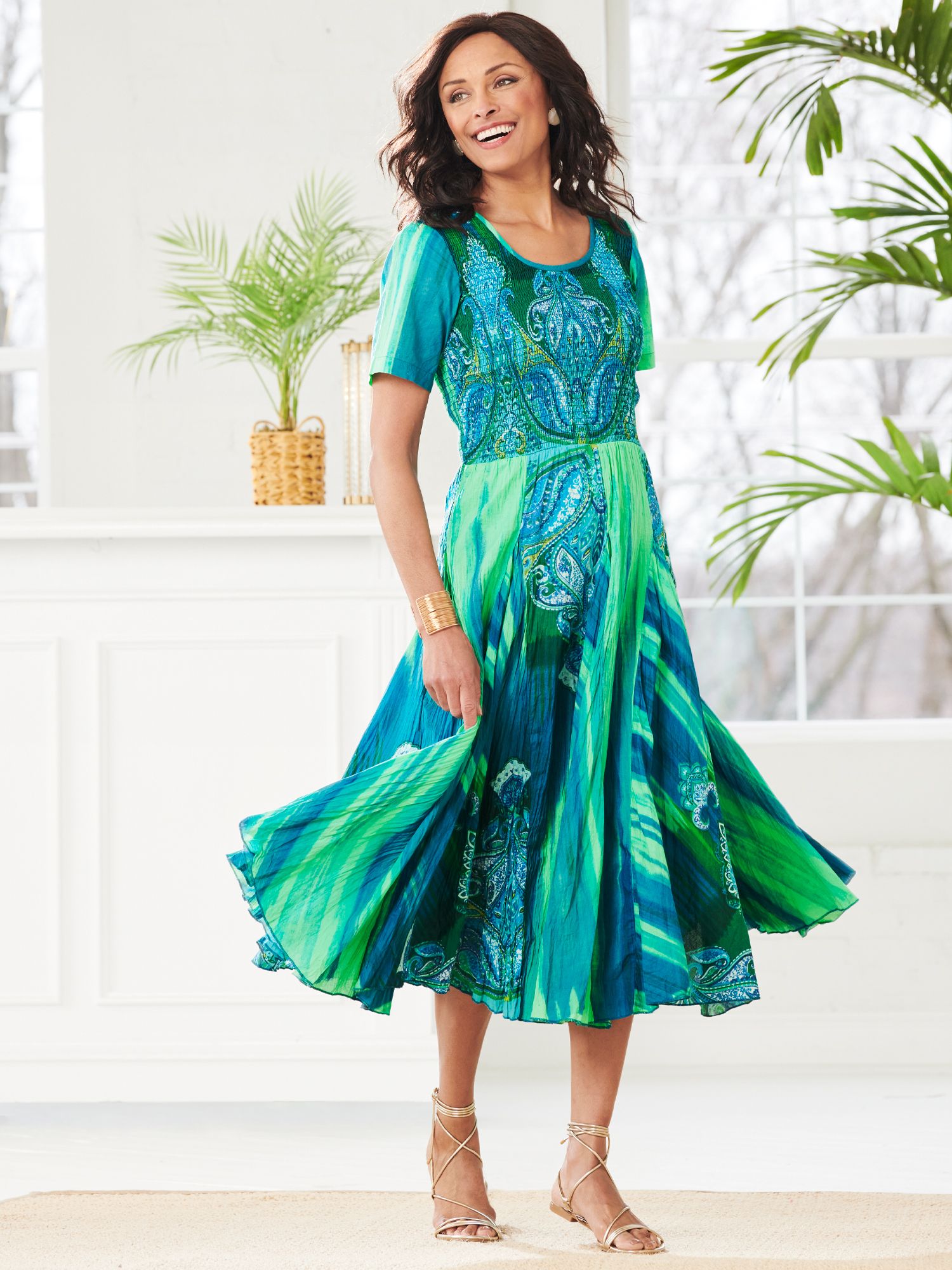 Jade Treasure Smocked Dress