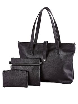Haband Women’s Faux Leather Bag Set: Tote, Crossbody Bag & Coin Purse