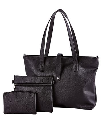 Haband Women’s Faux Leather Bag Set: Tote, Crossbody Bag & Coin Purse - Image 2 of 2