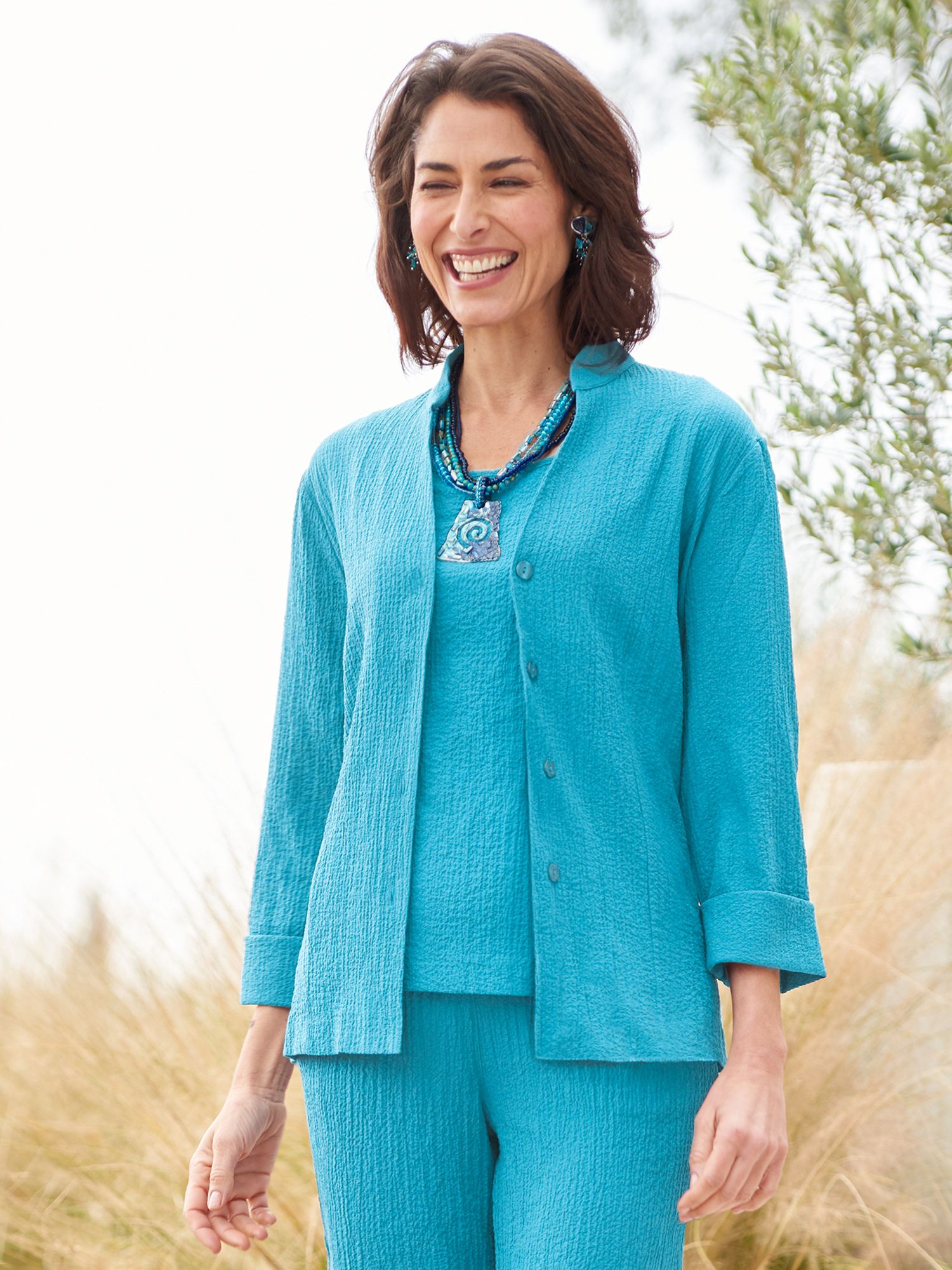 Pucker Up 3/4 Sleeve Shirt Jacket