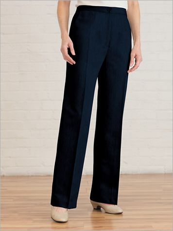 Washable Wool Straight Leg Zip-Front Pants - Image 1 of 5