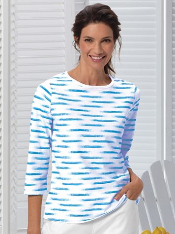 Cotton Painted Stripe Tee - Image 1 of 7