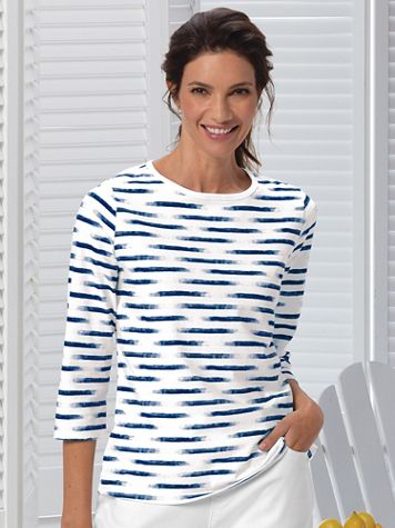 Cotton Painted Stripe Tee - Image 2 of 3