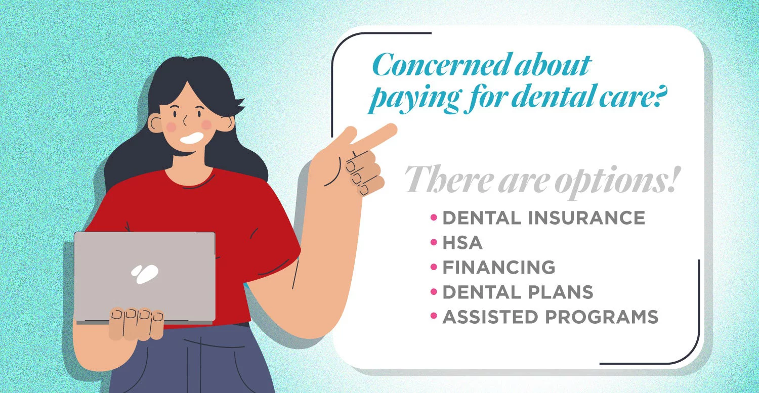 Concerned about paying for dental care with options bullet points