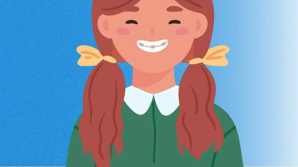 Girl with braces smiling