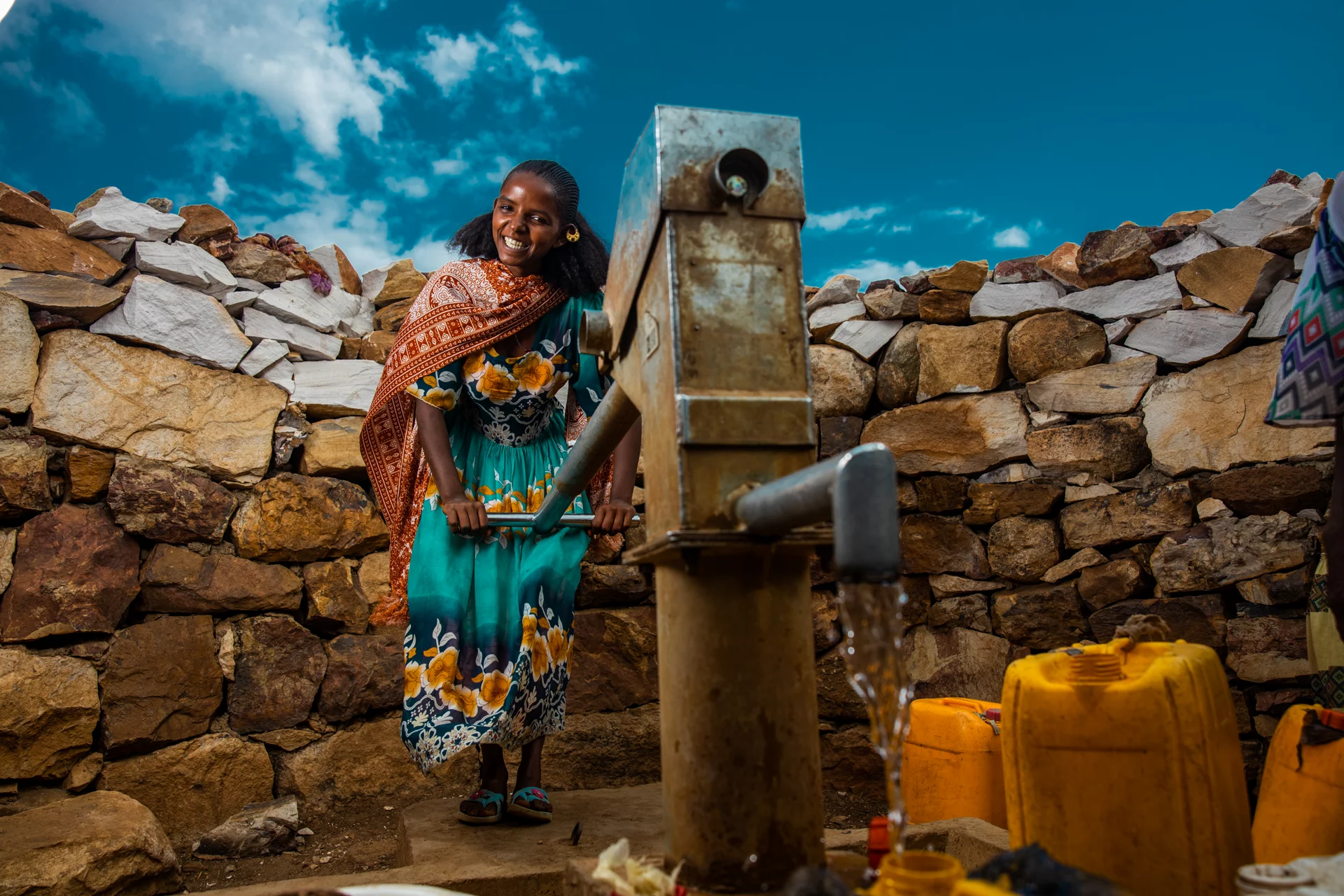 woman at watering hole