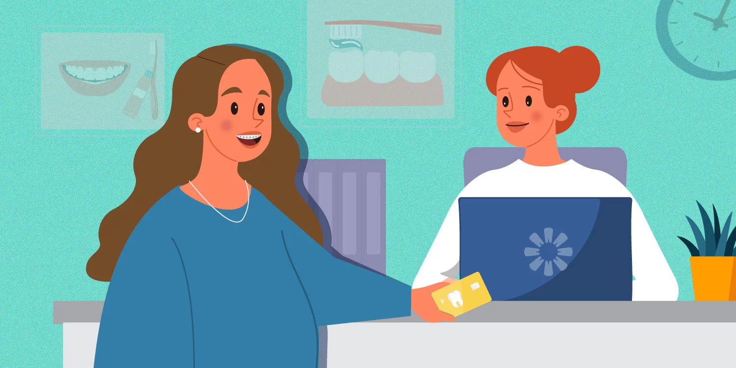 woman using dental discount card