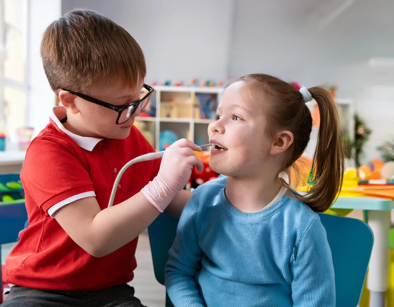 Kids playing dentist
