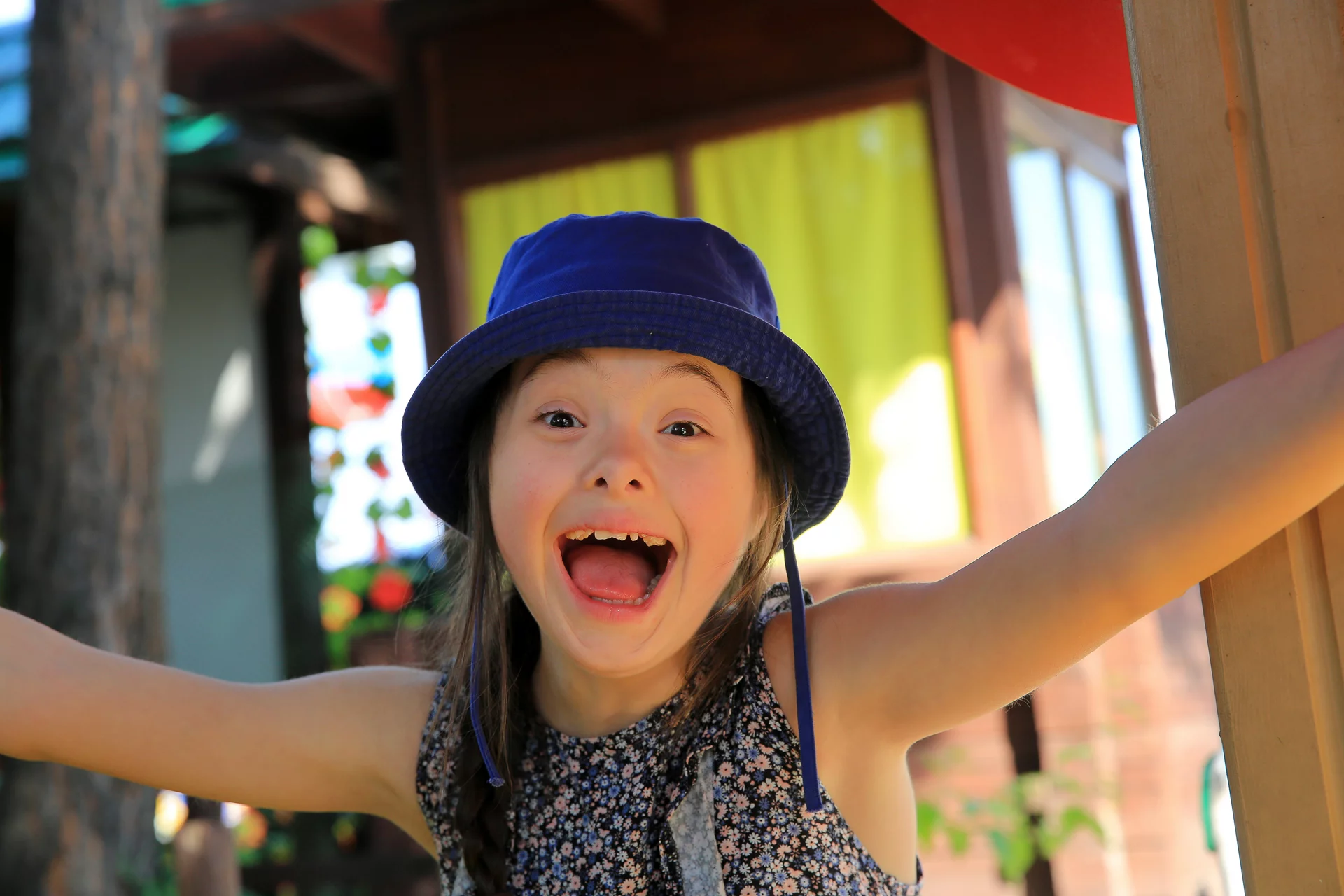 Little girl on the summer camp