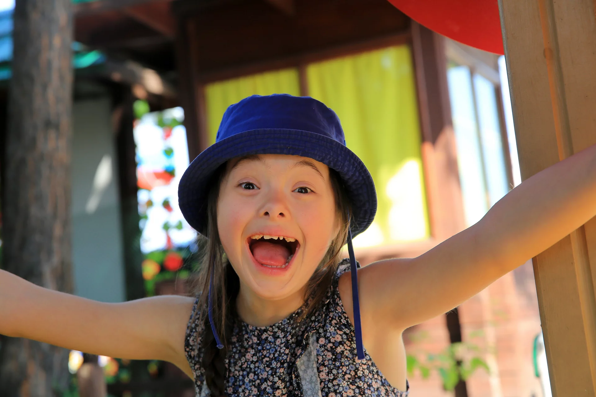 Little girl on the summer camp