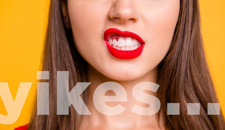 Woman making shocked face. Yikes