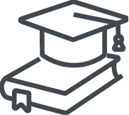 graduation cap on book