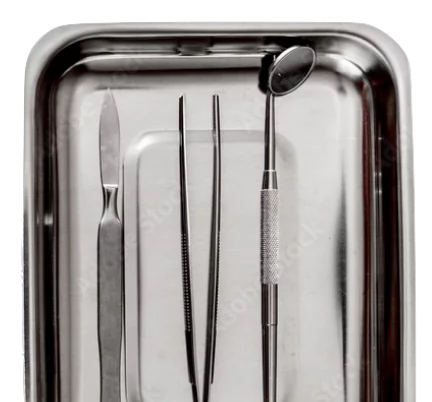 Three different dental tools on a tray