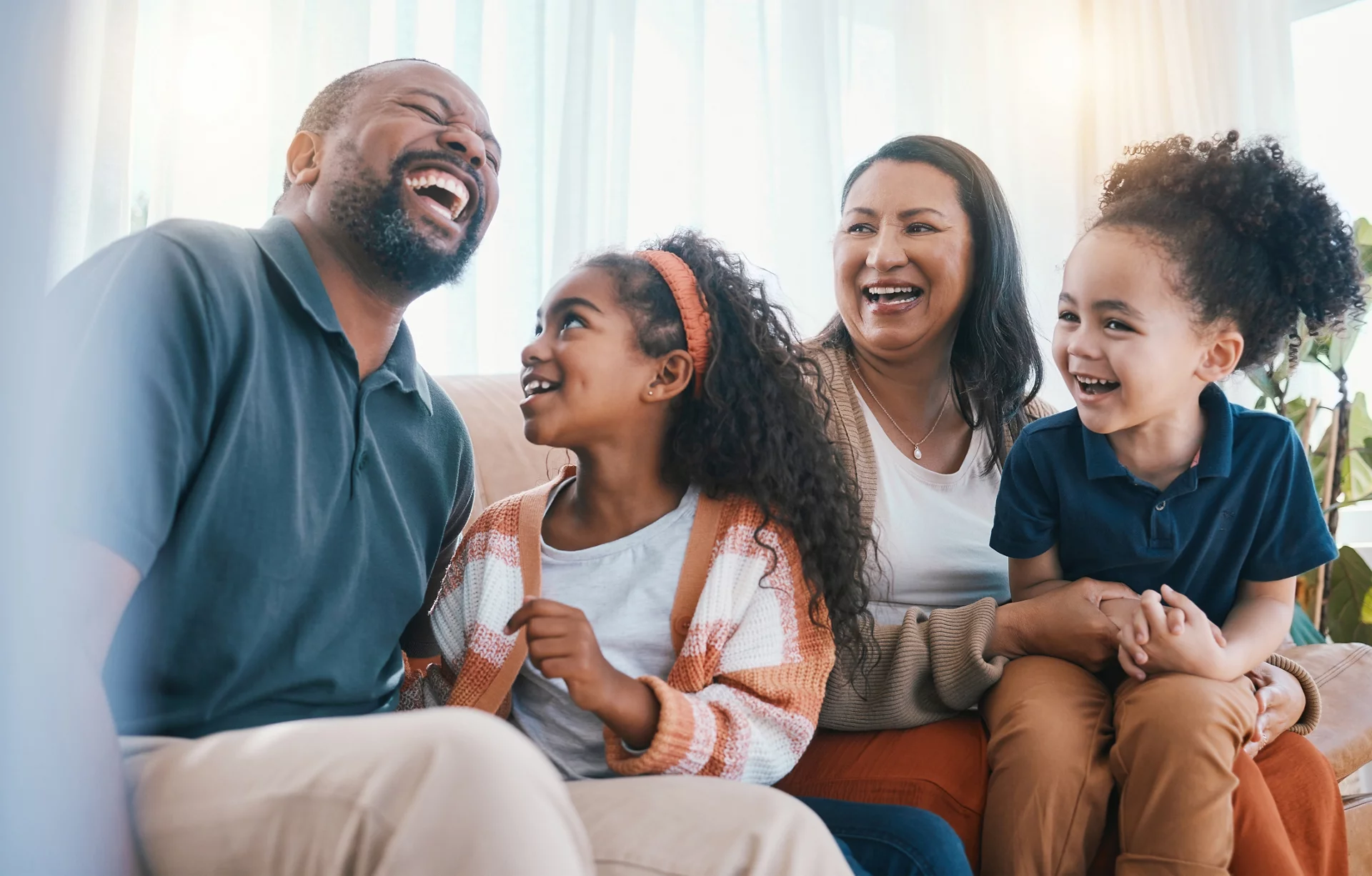 Family laughing