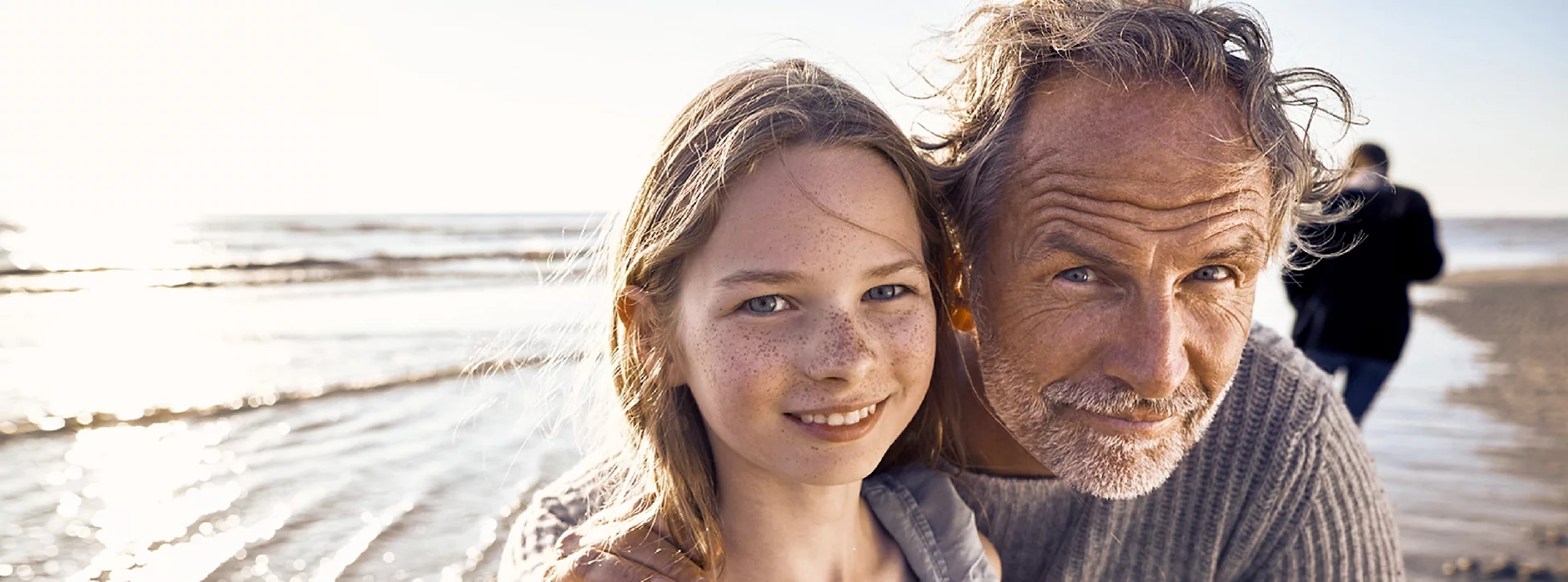Father and daughter at the beach