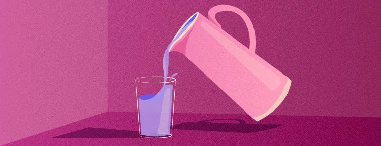 Water being poured into a glass