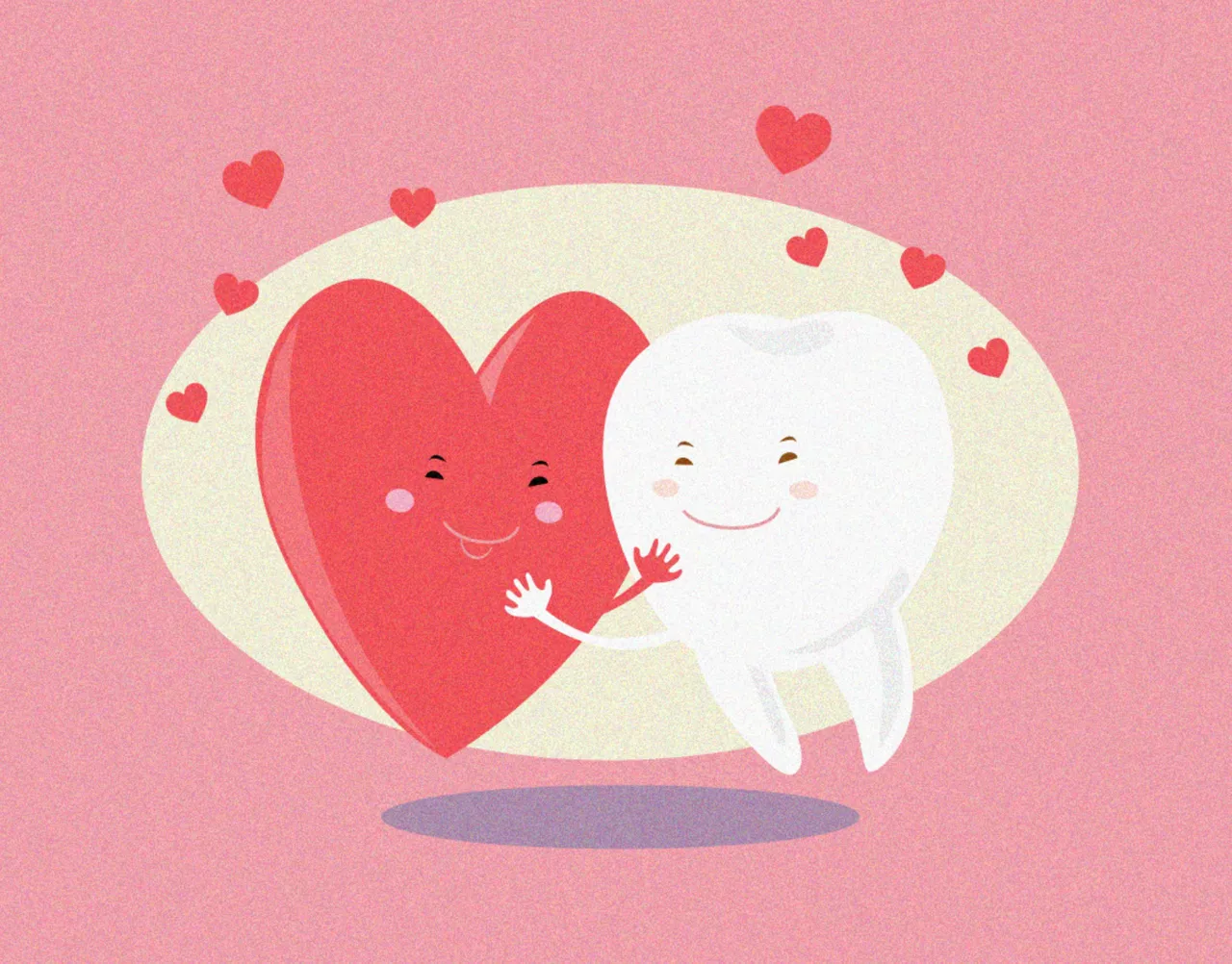Heart and tooth hugging
