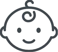 black and white baby face