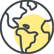 earth with a yellow circle