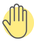 hand icon being shown as a stop sign.