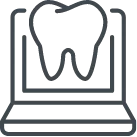 Tooth on computer screen