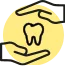 two hands protecting tooth
