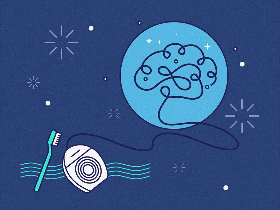 Floss and toothbrush