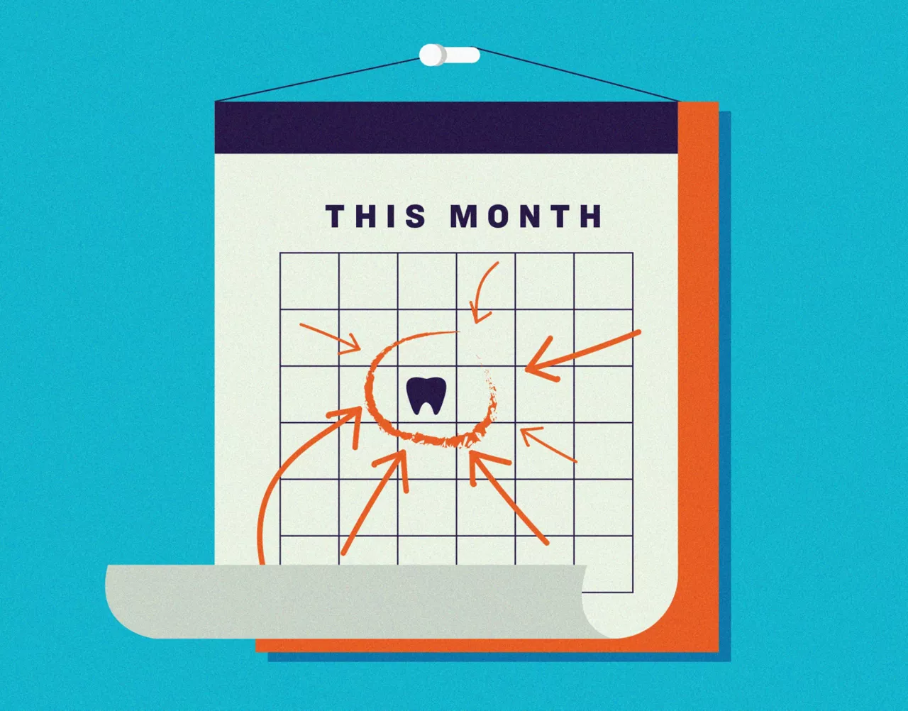 Illustration of a calendar with a dentist appointment