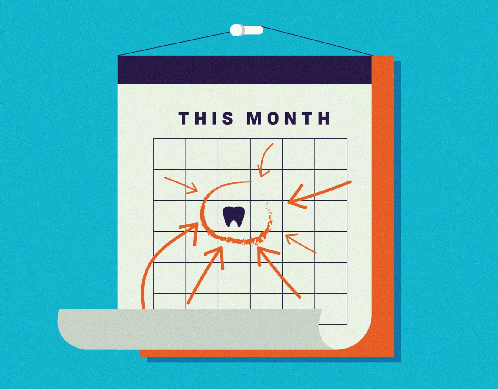 Illustration of a calendar with a dentist appointment