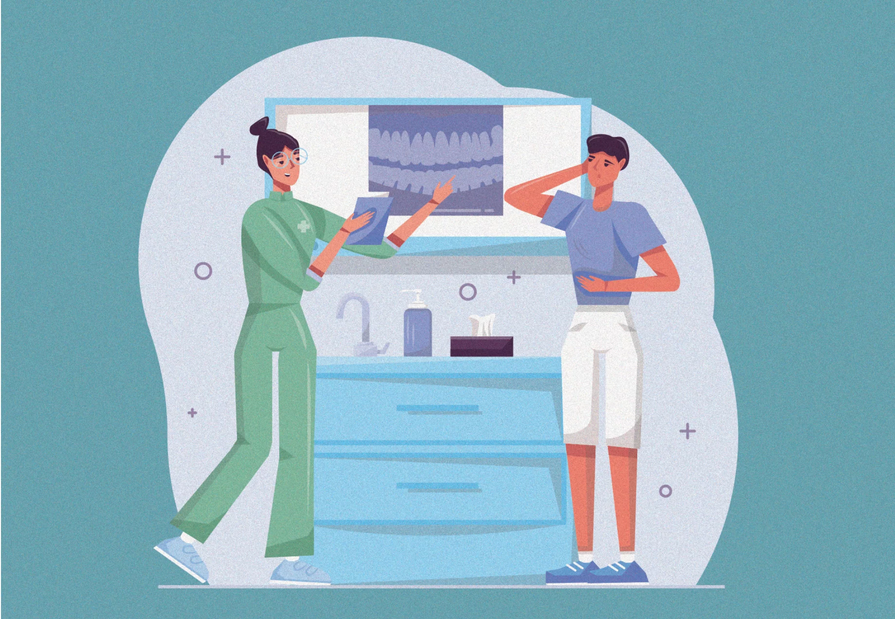 doctor and patient looking at x ray