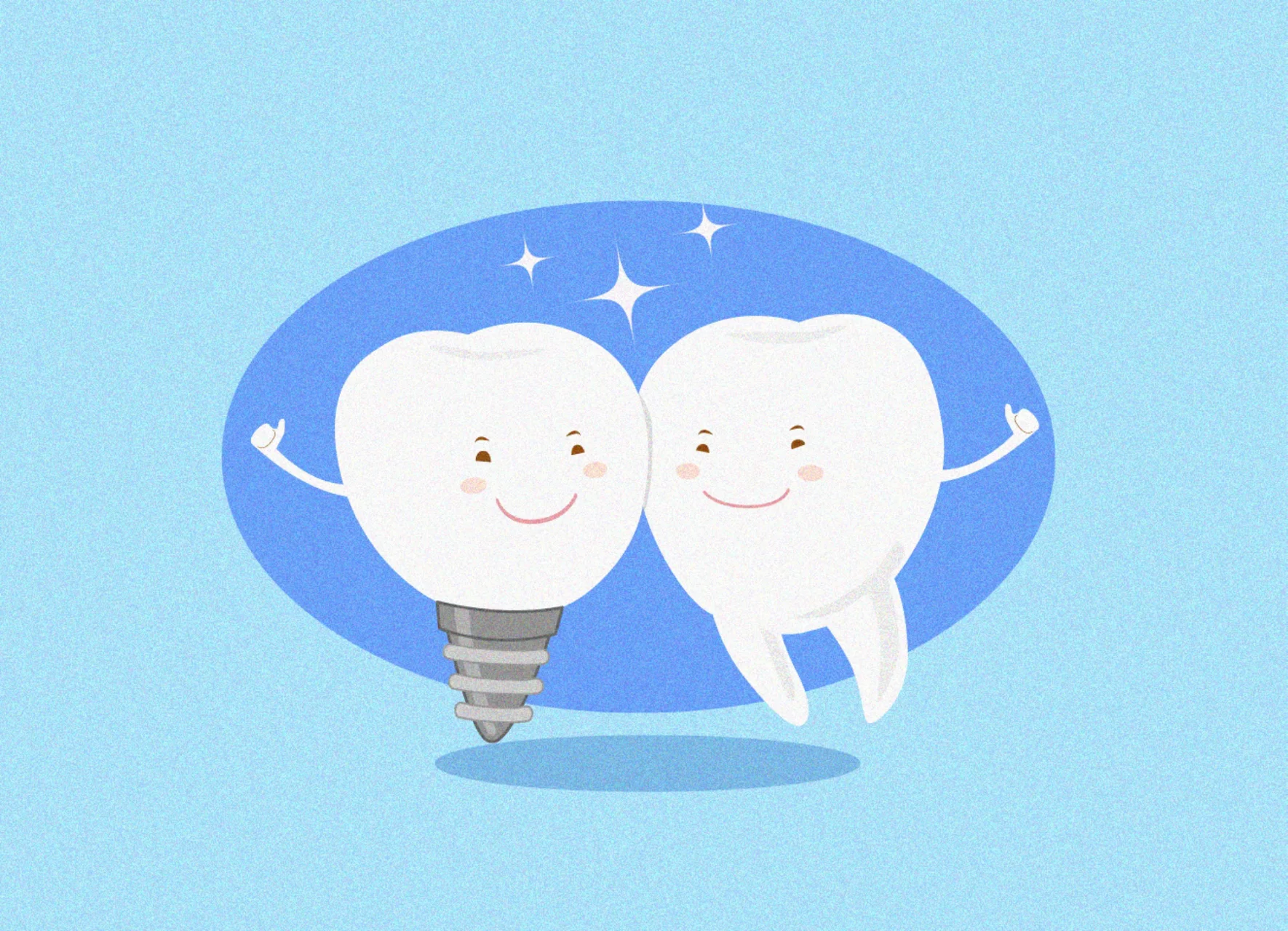 Implant and natural tooth hugging 