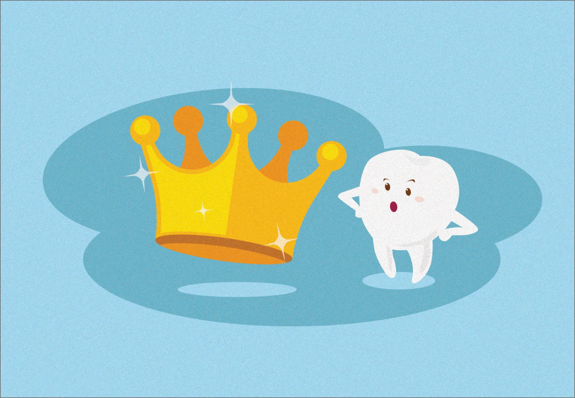 Tooth looking at a Yellow Crown